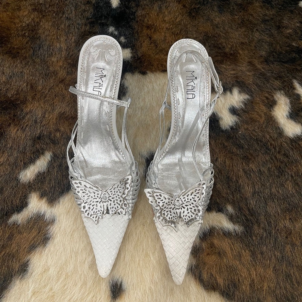 vintage butterfly slingback heels